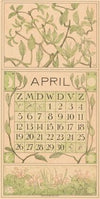 Kalenderblad april met bladeren
