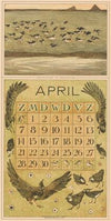 Kalenderblad april met scholeksters en kieviten