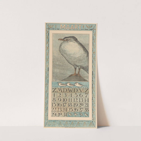 Kalenderblad april met wulp by Theo van Hoytema