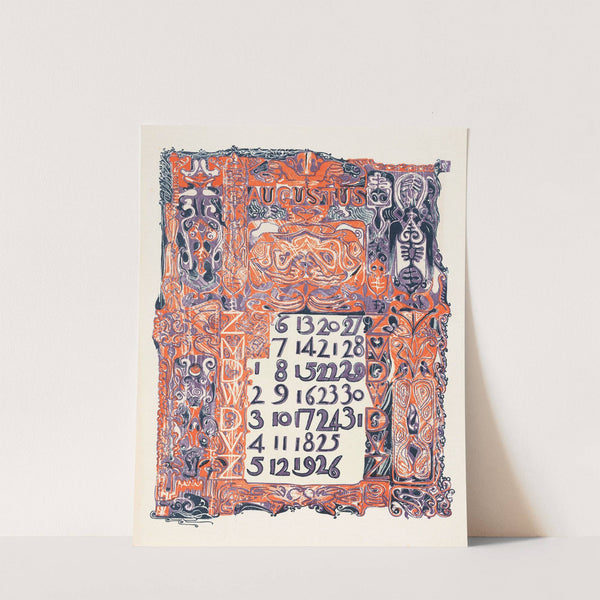 Kalenderblad augustus 1899 (1899) by Carel Adolph Lion Cachet