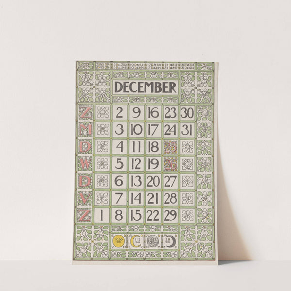 Kalenderblad december 1900 by Theo Nieuwenhuis