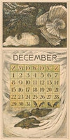 Kalenderblad december met kalkoenen en eenden