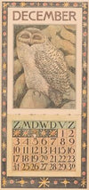 Kalenderblad december met sneeuwuil