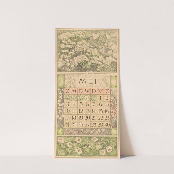 Kalenderblad mei met dolle kervel by Theo van Hoytema