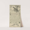 Kalenderblad november met houtduif by Theo van Hoytema
