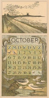Kalenderblad oktober met trekvogels