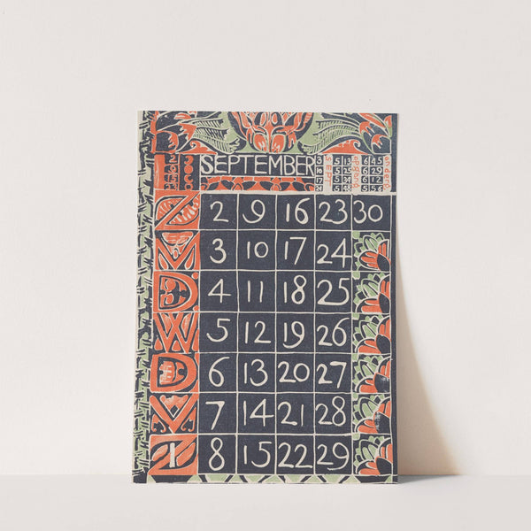 Kalenderblad september 1900 (1900) by Carel Adolph Lion Cachet