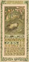 Kalenderblad september met dode mus en kevers