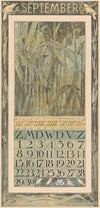 Kalenderblad september met vogel in het riet