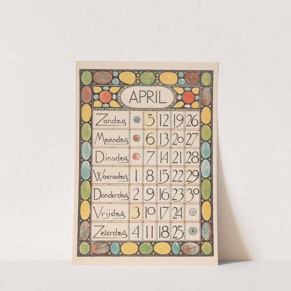 Kalenderblad voor april 1896 by Theo Nieuwenhuis