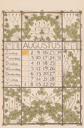 Kalenderblad voor augustus 1896