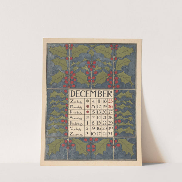 Kalenderblad voor december 1898 by Theo Nieuwenhuis