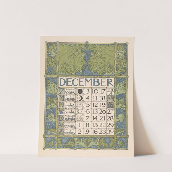 Kalenderblad voor december 1899 by Theo Nieuwenhuis