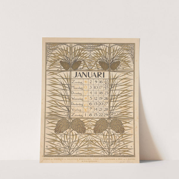 Kalenderblad voor januari 1898 by Theo Nieuwenhuis