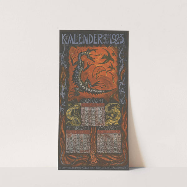 Kalenderblad voor januari tot en met maart 1923 by Leo Visser