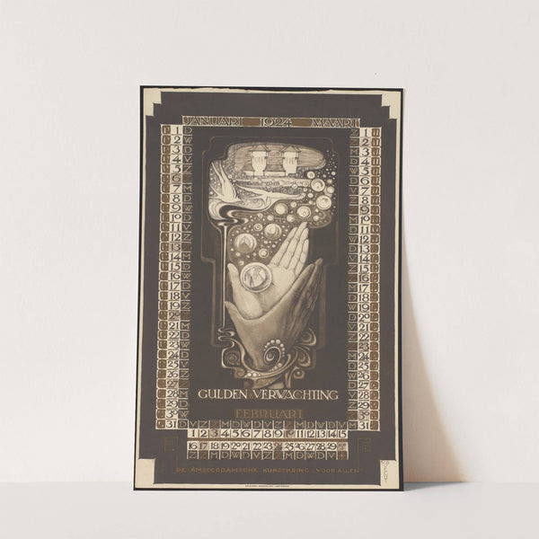 Kalenderblad voor januari tot en met maart 1924 by Nicolaas van de Vecht