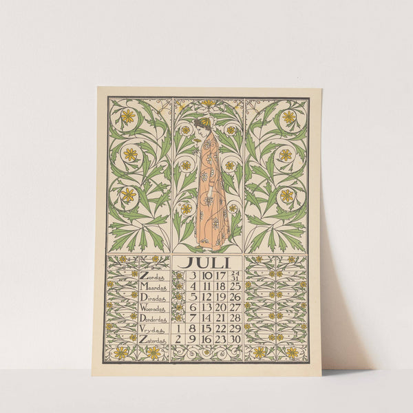Kalenderblad voor juli 1898 by Theo Nieuwenhuis
