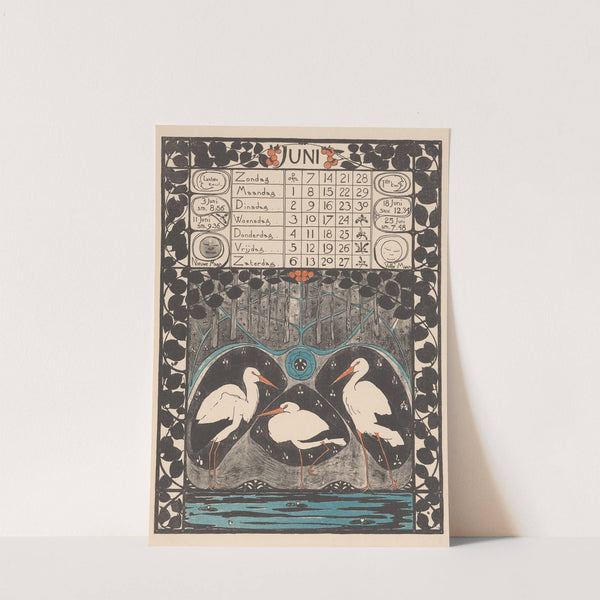 Kalenderblad voor juni 1896 (1895) by Theo Nieuwenhuis