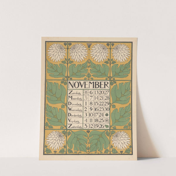 Kalenderblad voor november 1898 (1897) by Theo Nieuwenhuis