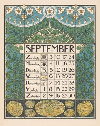Kalenderblad voor september 1899