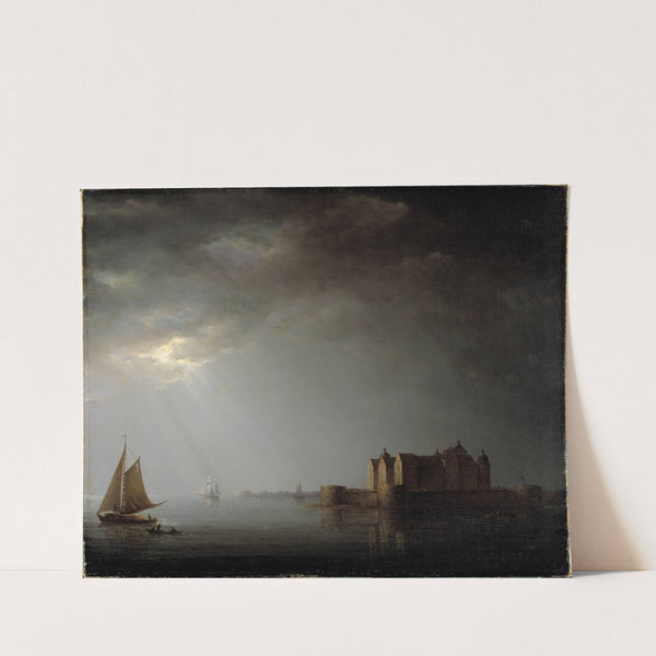Kalmar Castle by Moonlight by Carl Johan Fahlcrantz