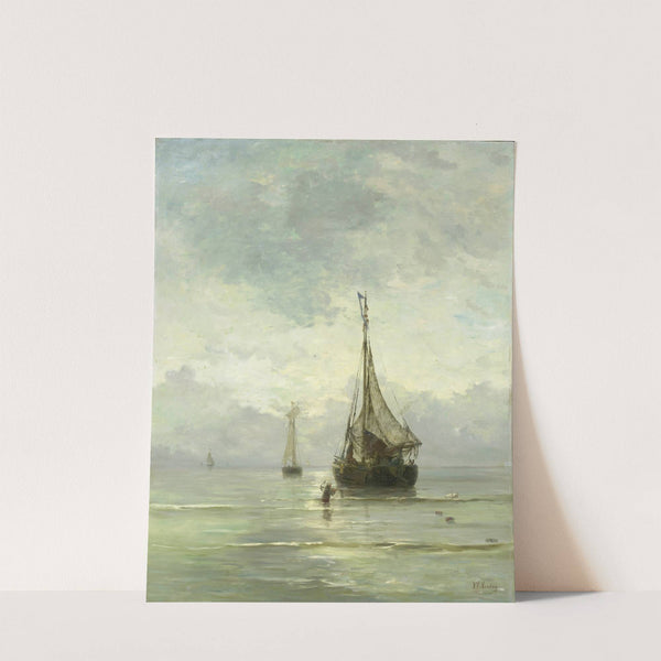 Kalme zee by Hendrik Willem Mesdag