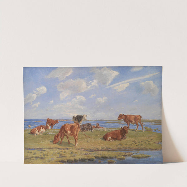 Kalve ved stranden by Theodor Philipsen