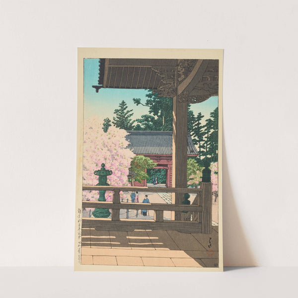 Kamakura Myohonji, kaido (The crabapple flowers in Myohonji Temple, Kamakura) (1931) by Kawase Hasui