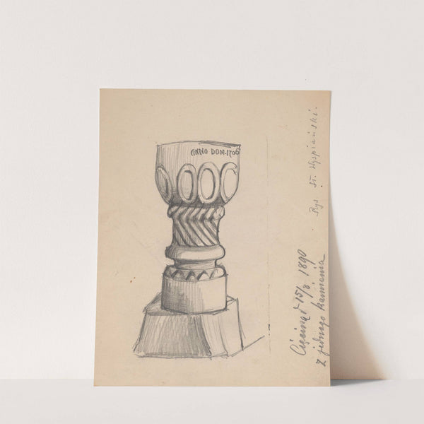 Kamienna chrzcielnica przy kościele w Cięcinie by Stanisław Wyspiański