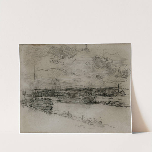 Kanaal met aan de oever fabrieksterrein (1888) by Isaac Israëls