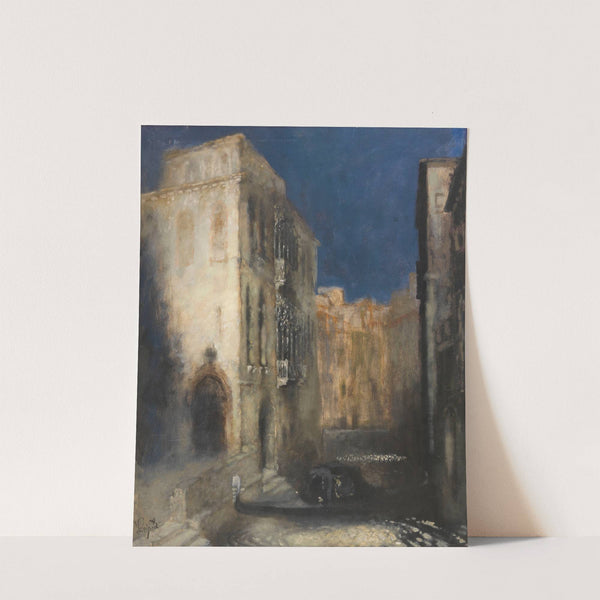 Kanal in Venedig bei Mondschein by Karl Leipold
