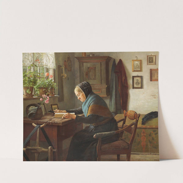 Karen Marie læser i sin Bibel by Gustav Vermehren