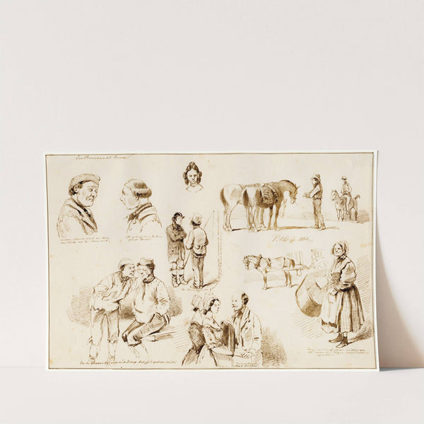 Karik., genre-scènes w.o. baas-knecht, paarden by Pieter van Loon