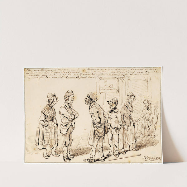 Karik., ruzie bij een café by Pieter van Loon