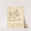 Karik., twee over kleding converserende heren by Pieter van Loon