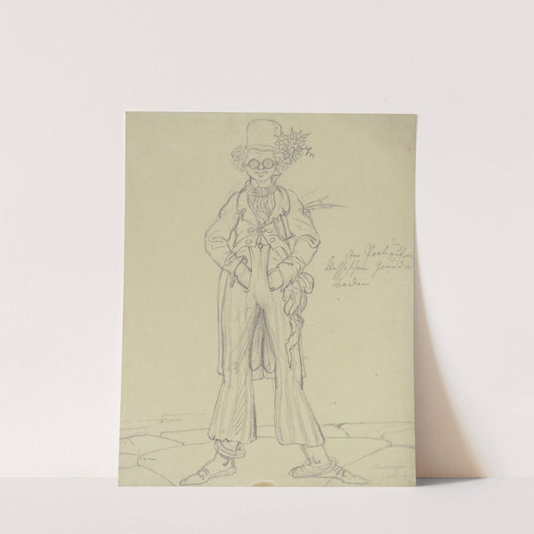 Karikatur des Dichters Waiblinger, Ganzfigur by Bonaventura Genelli