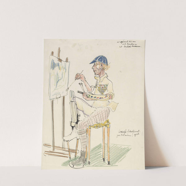 Karikaturaal zelfportret by Lodewijk Schelfhout