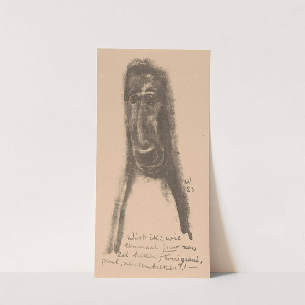 Karikaturale figuur met open mond (1923) by Erich Wichmann