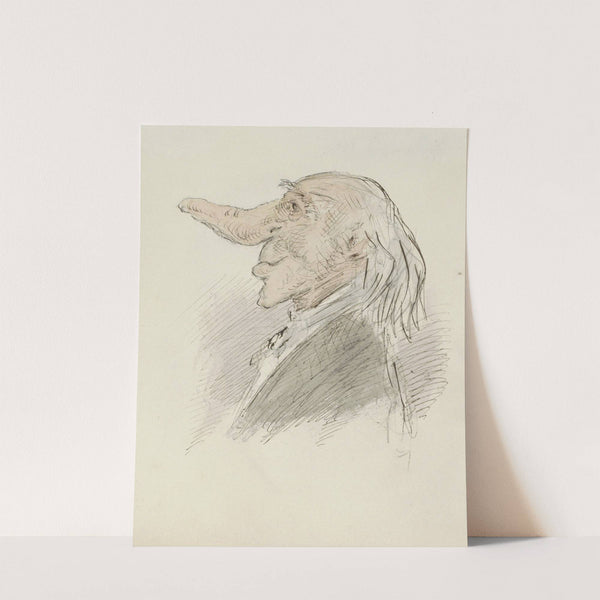 Karikaturale kop van een oude man met een lange neus by Alexander Ver Huell