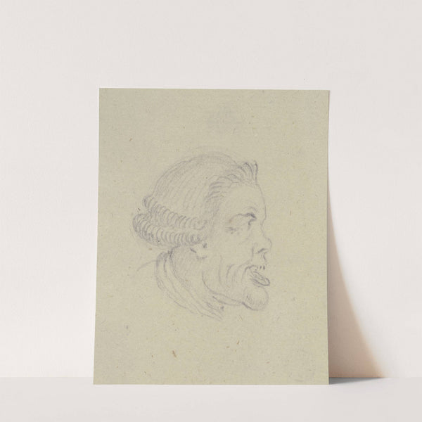 Karikaturartiger Kopf eines Mannes mit vorgeschobenem Unterkiefer, im Profil nach rechts by Daniel Nikolaus Chodowiecki