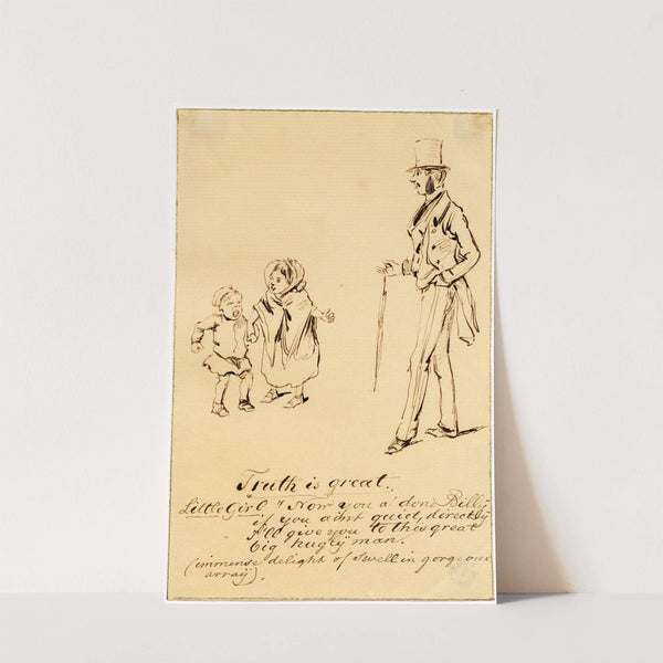 Karikatuur met huilende kinderen en man by Pieter van Loon