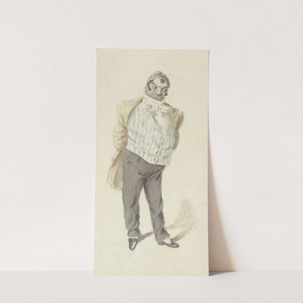 Karikatuur van een staande heer by Henry Bonaventure Monnier