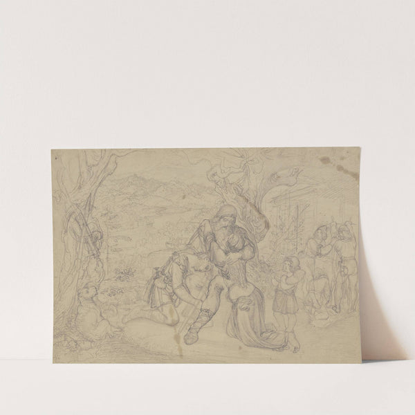 Karl der Große findet Eginhart und Emma. by Ferdinand Fellner