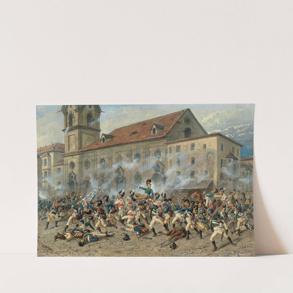 Karl Freiherr von Ditfurth fighting the Tyroleans in front of the Hospital Church in Innsbruck by Louis Braun