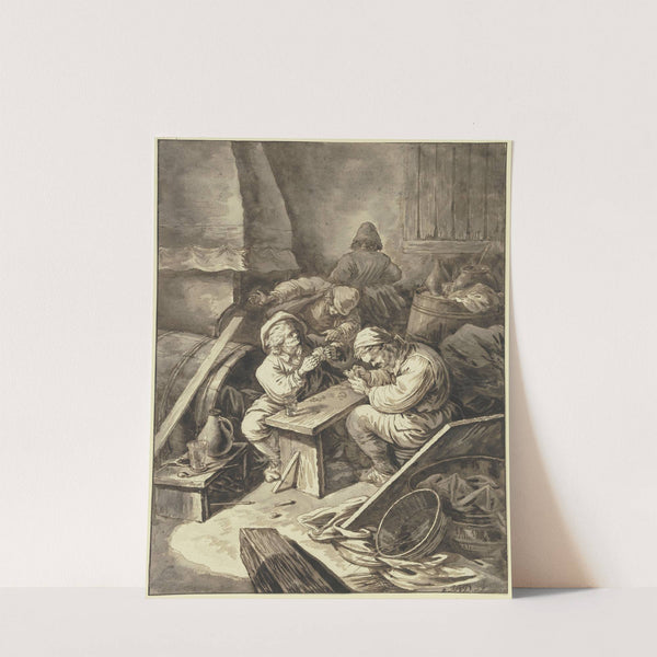 Kartenspielende Bauern in einer Schenke by Johann Albrecht Dietzsch