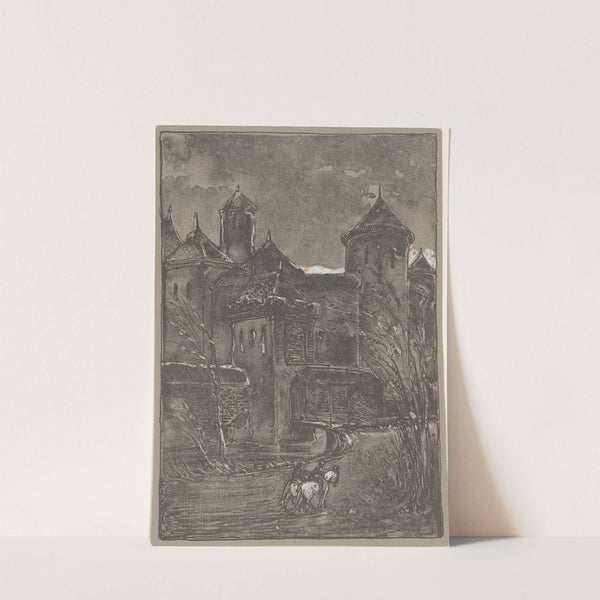 Kasteel met twee ruiters (1866 - 1924) by Bernard Willem Wierink