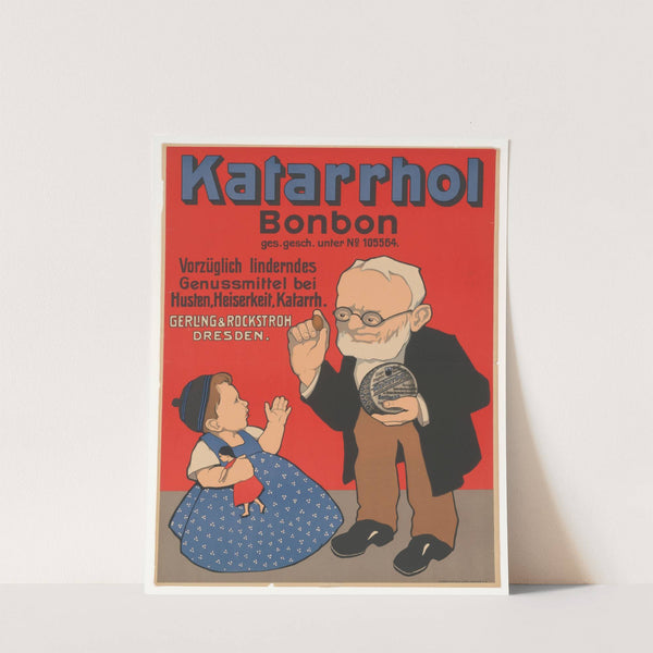 Katarrhol Bonbon. Vorzüglich linderndes Genussmittel bei Husten, Heiserkeit, Katarrh (1910) by Kunstanstalt Iris