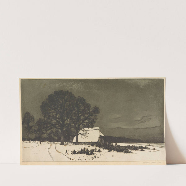 Kate unter Eichen im Winter (1905) by Georg Bernhard Müller Vom Siel