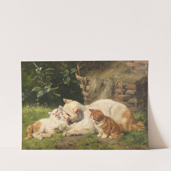 Katzenmutter mit ihren beiden Jungen (1900) by Julius Adam the younger