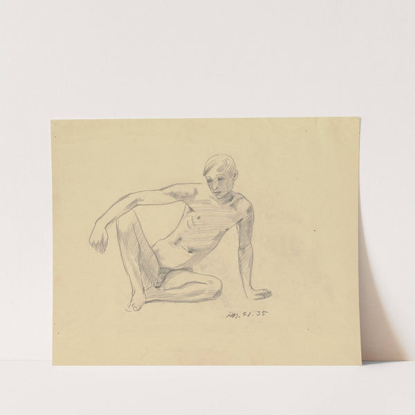 Kauernder Knabenakt by Richard Martin Werner